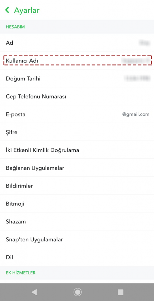 Snapchat Kullanıcı Adı Değiştirme