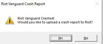 Riot Vanguard Crash Report Hatası