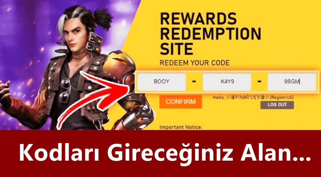Garena FF Reward Kodları