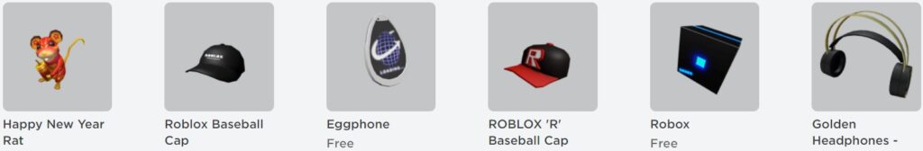 Roblox Free Accessories ID Codes