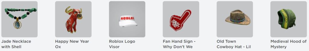 Roblox Free Accessories ID Codes