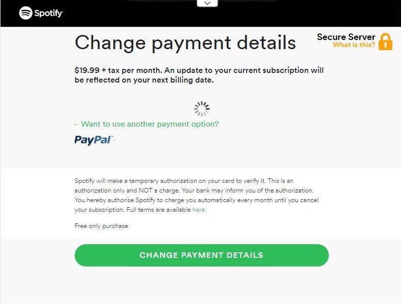 How to Change Spotify Credit Card Details?