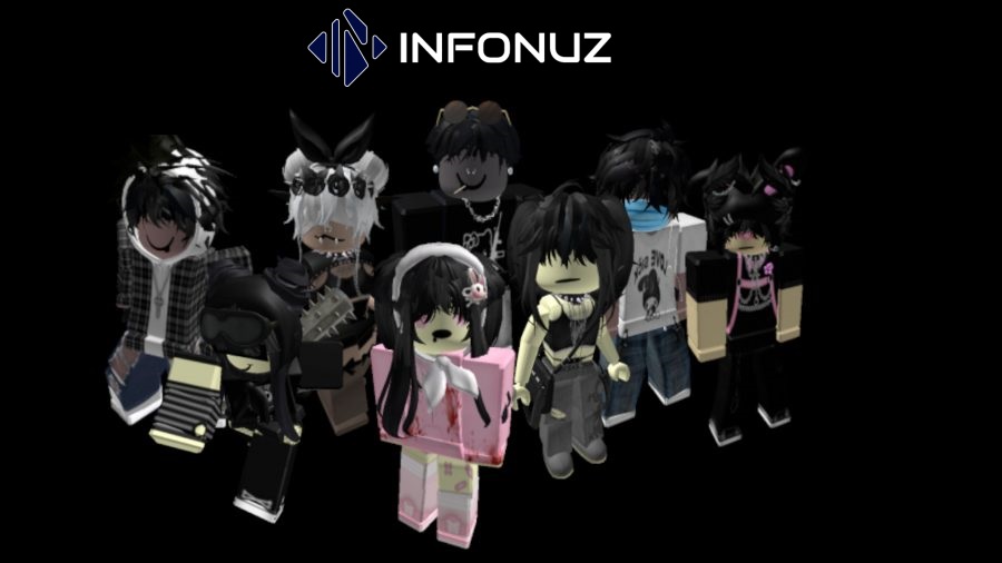 Black hair roblox, Emo roblox outfits, Roblox emo outfits