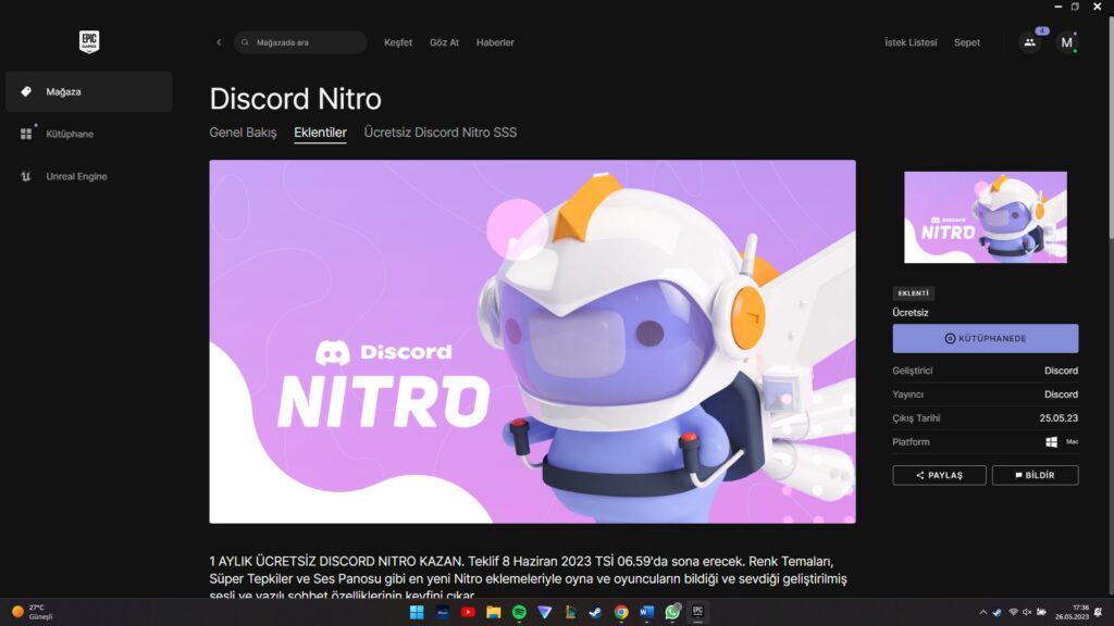 Epic Games Discord Nitro Nasıl Alınır